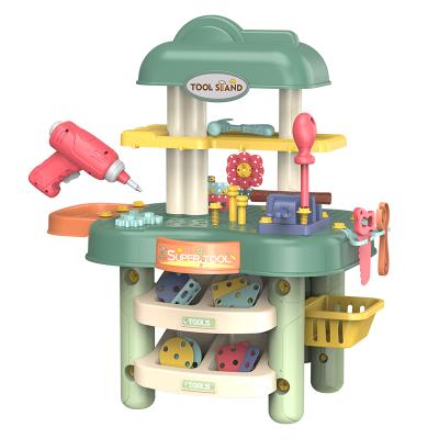 China Electronic DIY Toy 141pcs Kids Toys Plastic Electric Tool Table Set Tool Kit Plastic Toy for sale