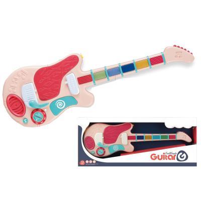 China New Touch and Interaction Design Kids Play Guitar Playing Music Guitar Plastic Electronic Toy for Children for sale