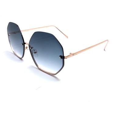 China 2019 Stylish Eyewear Trade Hexagon Women Sunglasses Hot-selling Cool Frame Exquisite Fashion Eyewear Rimless Sunglasses for sale