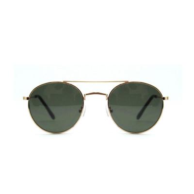 China Eyewear Trade Contrast Small Men Round Bridges Shape Eye Frame Vintage Sunglasses Classic Design Popular Metal Sunglass Doubles for sale