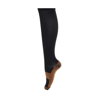 China Outdoor Sports Nylon Compression Fiber Long Tube Breathable Copper Compression Socks for sale