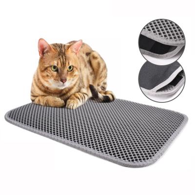 China Waterproof Cat Mat Clean Pad Products For Cats Accessories Pet Garbage Trapping Mat Pad Double Layer Cat for sale