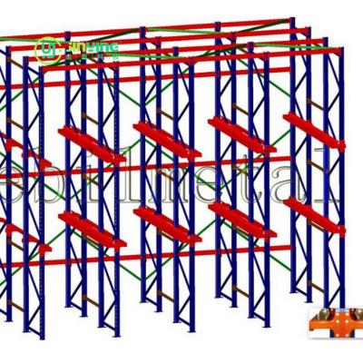 China Expert Corrosion Protection Nanjing Rack Drive In Racking Powder Coated Pallet Storage Drive-In System for sale