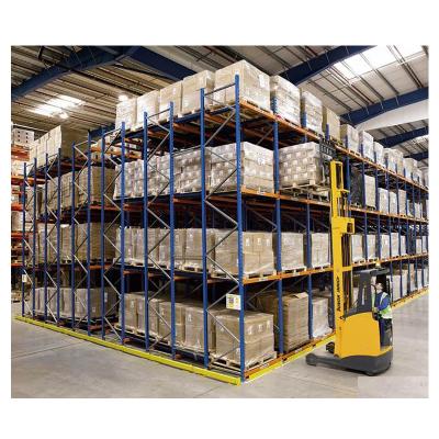 China Warehouse Storage Goods Q235B Storage Rack High Density Steel Push Back Racking System for sale