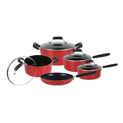 China Sustainable Cookware 9pcs Set Ceramic Kitchen Cooking With Nonstick Coating for sale