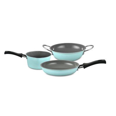 China 1 Set Sustainable Luxury Non Stick Korkmaz Cast Iron Pot Cookware Set for sale