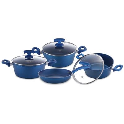 Cina Sustainable Hoffman Ceramic Cookware Set Non Stick Granite Pot Cookware Set in vendita