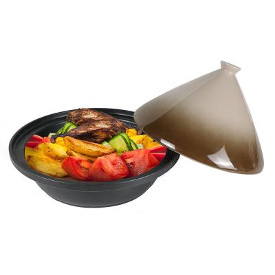 China Viable Base and Cone Shape Lid Mini Morocco Steel Ceramic Cast Iron Tagine Dish for Restaurant for sale