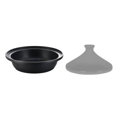 China Mini Moroccan Cast Iron Ceramic Viable Viable Coating Tagine Pot With Ceramic Lid for sale