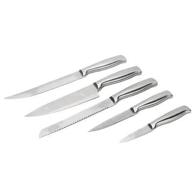 China 5pcs Minimalist Kitchen Knife Set Heavy Duty High Carbon Chopper Knife Stainless Steel Tool Set Te koop