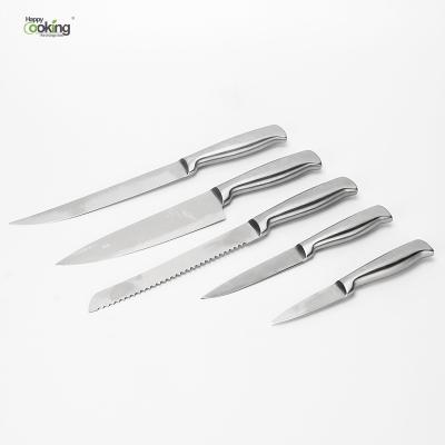 China Professional Minimalist 5pcs Smart Kitchenware Polished Stainless Steel Cake Chef Kitchen Knife Serving Set Te koop