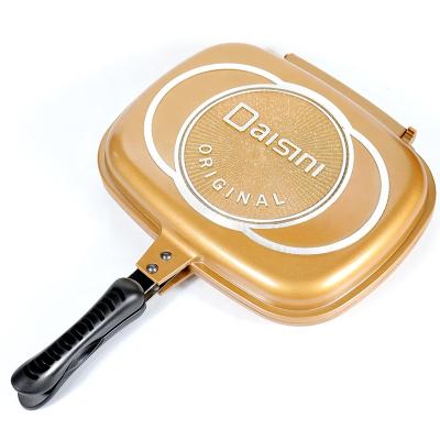 China Sustainable Cast Aluminum Double Sided Frying Pan for sale