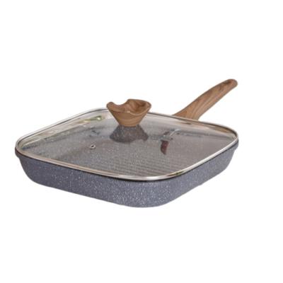 China Viable Die Casting Aluminum Nonstick Egg Pan Square Steak Pan With Handle for sale