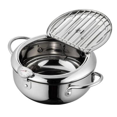 China Viable Polish Metal Layer Stainless Steel Kitchenware Outdoor Deep Fryer Pot for sale