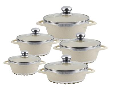 China Sustainable Kitchen Aluminum Soup Pot Cookware Set Cooking Handle Pot for sale