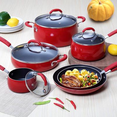 China Sustainable Kitchen Aluminum Soup Pot Cookware Set Cooking Handle Pot for sale