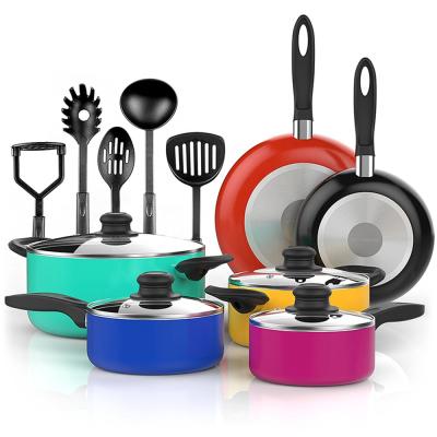 China Viable Boiling Pot Cookware Set Non Large Logo Kitchen Outdoor Room Food Stick Soup Pot Type for sale