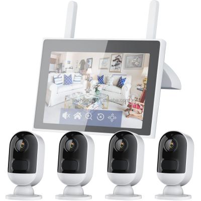 Chine 4CH NIGHT VISION Security Home Surveillance CCTV Battery Camera 3MP WiFi System Mini Smart Wireless Ip Network 7 Inch LCD Monitor Nvr kit à vendre