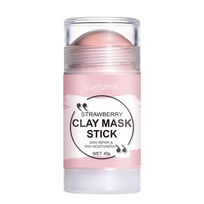 China Private Label Face Skin Care Moisturizer Hydrating Natural Pink Cleansing Clay Facial Mask Stick Strawberry for sale