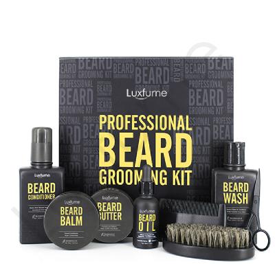 China Wholesale New Luxfume Beard Pore Remover Private Labels 8pcs Beard Care Kit Beard Grooming Kit for sale