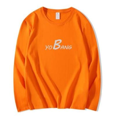 China Lange het Skateboardkleding van de Koker Oranje T-shirt met Zuivere Katoenen Zwaargewicht Bemanningshals Te koop