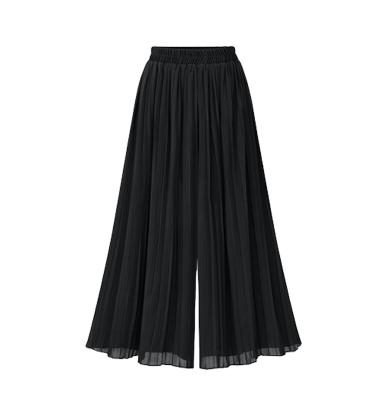 China OEM/ODM Women's Clothing Breathable Skirt Wide Leg Loose Comfy Black Chiffon Pants for sale