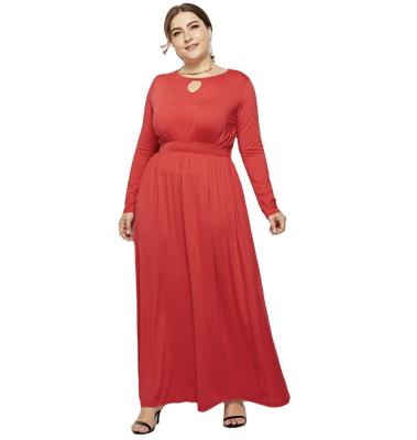 China OEM Breathable Vintage Womens Long Sleeve Plus Size Evening Dress Red Maxi Dress for sale