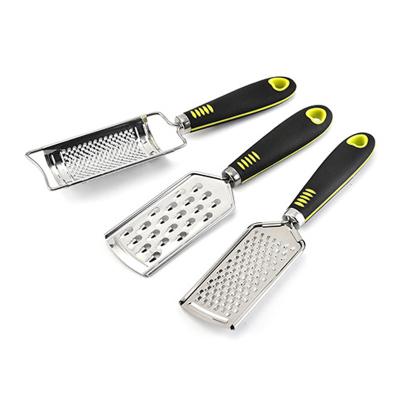 China Hot Selling Stocked Fashion 3PCS Lemon Zester Stainless Steel Cheese Hand Held Vegetable Grater with Cleaning Set for sale