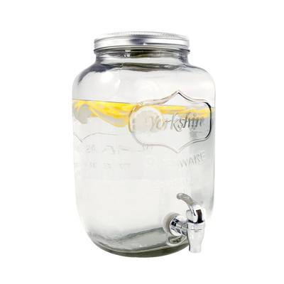 China 1 Gallon Sustainable Glass Drink Dispenser With Faucet for sale