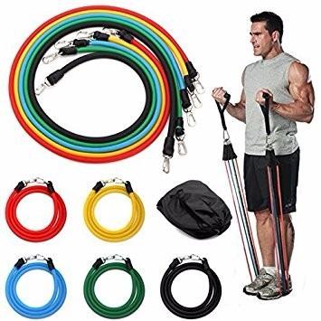 China Exercise Amazon 11 Pieces Pull Up Latex Resistance Bands Tube Band / Exercise Tubing for sale