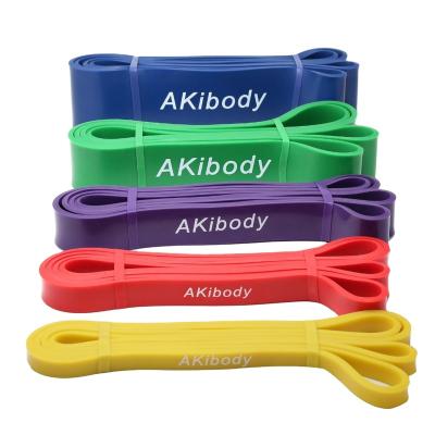 China Wholesale Akibody Fitness Sport Powerlifting Elastic Bands,Private Custom Logo/Size/Color,Exercise Pull Up Resistance Aid Bands for sale