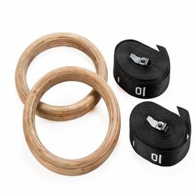 China Hot Selling High Quality Gymnastic Fitness Training Wooden Gym Rings for sale