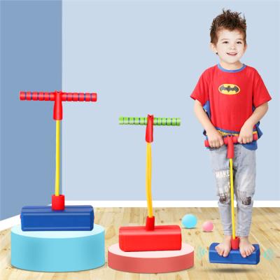 China Child Preschool Children Outdoor Fitness Frog Jumping Toy Voiced Toys Kids Indoor Foam Pogo Jumper for sale