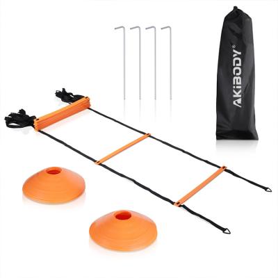 China Speed ​​Resistance Explosiveness Agility Training 2020 New Soccer Football Agility Rubber Ladder And Cones Folding Training Red Plastic for sale