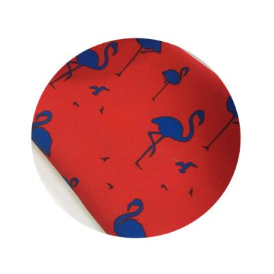 China Waterproof Professional Supplier Red Microfiber Bottom Fabric With Flamingo Printed For Men's Beachshorts for sale