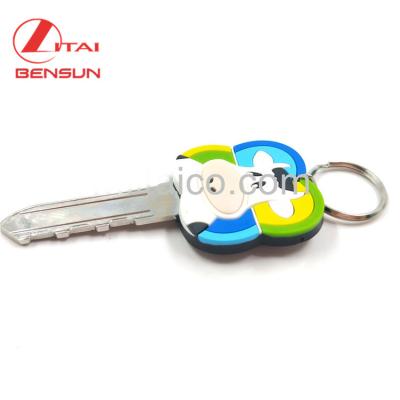 China Decoration Gift Calf Colored PVC With Metal Key Chain for sale