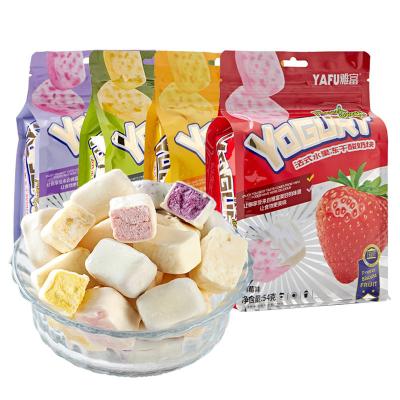 China OEM/ODM 54g Food Yogurt Block Fruit Cheese Snacks Fruit Cheese Snacks Ready Made Instant Freeze Dried Durian 4 Flavor Cube Snack for sale