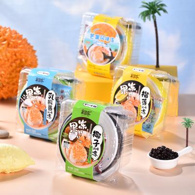 China OEM/ODM 383g Mango Durian Coconut Milk Fruit Fungus Natural Red Fungus Jelly Pudding Bean Coconut Grains Lactic Acid for sale