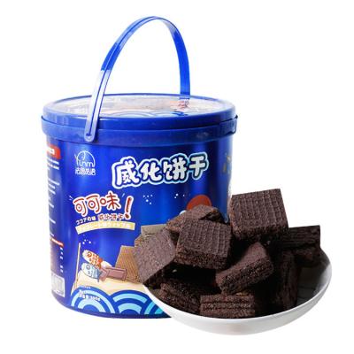 China Low-sodium Factory Direct Sales 300g Bucket Chocolate Wafer Cookie Soymilk Flavor Cookie for sale