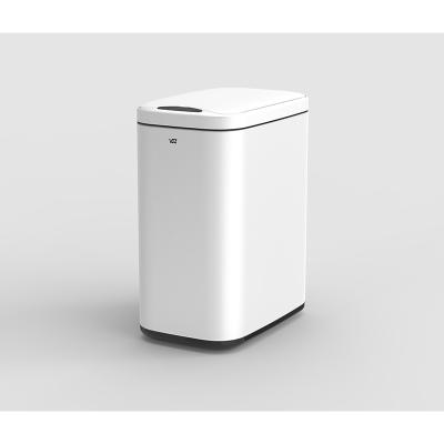 China Sustainable New Automatic Opening And Soft Closing Home And Office Trash Can Smart Rectangle 2021 for sale