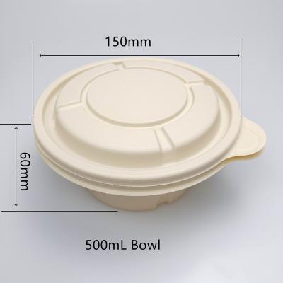 China Disposable Disposable Fast Food Box 500mL Cornstarch Base Food Clamshell Degradable Lunch Disposable Bowl for sale