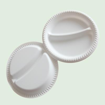 China Home.Restaurant.Bar.Hotel.Wedding Biodegradable Disposable 8 Inch Round Plastic Tableware Cornstarch Dish for sale