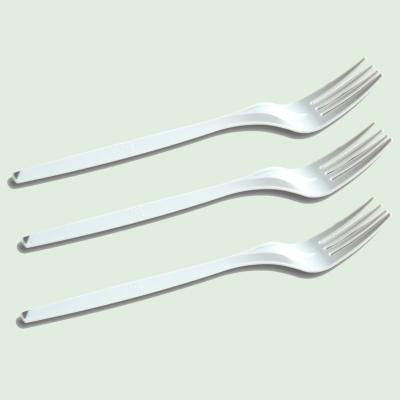 China F07A 7inch Cornstarch Disposable Tableware Biodegradable Cornstarch Fork for sale