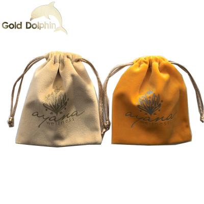 China Ideal Pouches For All Types Of Jewelery Stunning Custom Printed Premium Colored Silk Contact Cord Velvet Gift Jewelery Pouch With Logo As Pouch Packing Bag for sale