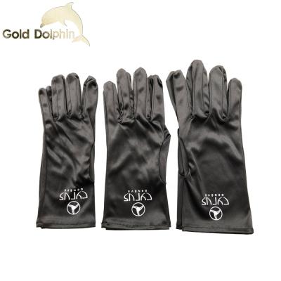 China Soft Luxury Custom Black Microfiber Gloves Jewelry Cleaning Gloves Eye Gloves for sale