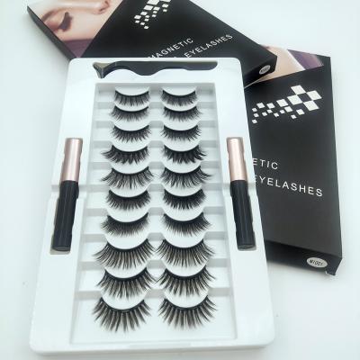 China Natural Magnetic Eyelash Seller Customized Magnetic Boxes Eyelash Free Packing Boxes Multi Pairs 10 Pairs Magnetic Eyelash Set for sale