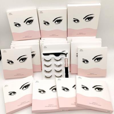 China Feather Magnetic False Eyelashes Natural Eye Lashes ExtensioMagnet With Magnetic Eyeliner Lash Kits for sale