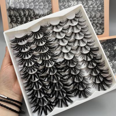 China Deeply Bulk 20 Wholesale Faux Silk Mink Eyelashes Lash Vendor Logo Set Custom Eyelash Packing Lashes6d of Pairs for sale