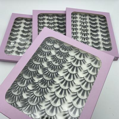 China Thick Eyelash Drawer Packaging Faux Mink Eye Lashess Wispy 20 Pair Silk Eyelashes Set Lashbox Packaging for sale