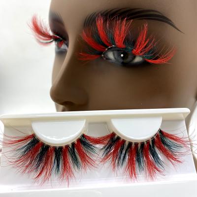 China Long Natural Best Selling Super Fluffy Red Luxury Wholesale Mink Lashes 5D Mink Lashes Seller 25mm Mink Eyelash for sale